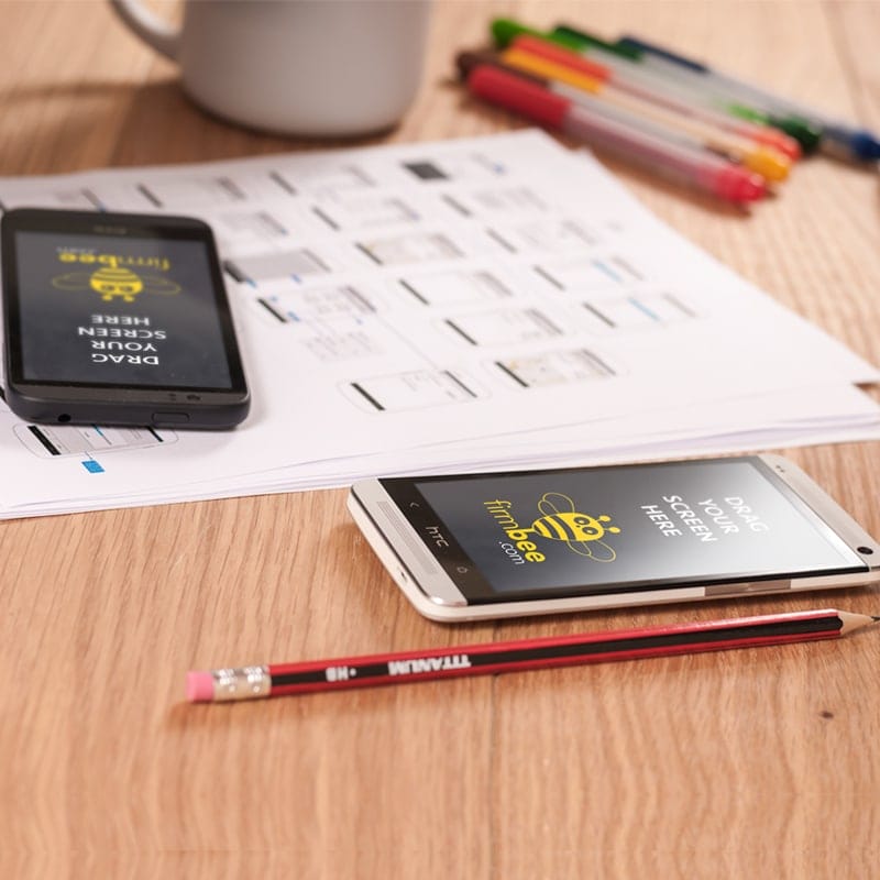 HTC One & HTC Desire Smartphone Mockup PSD