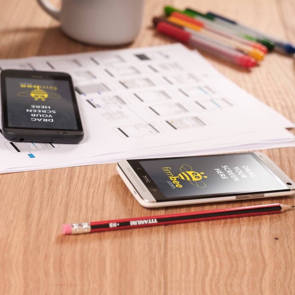 HTC One & HTC Desire Smartphone Mockup PSD