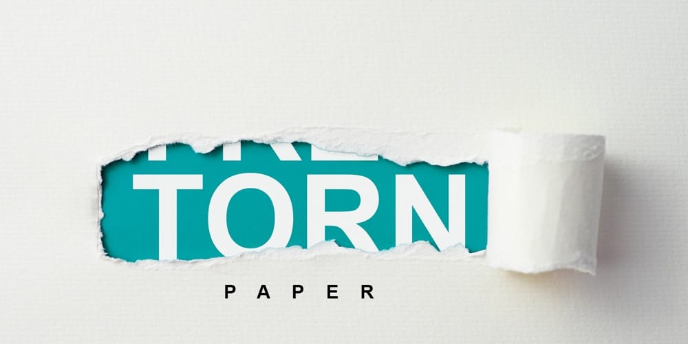 Horizontal Torn Paper for Copyspace
