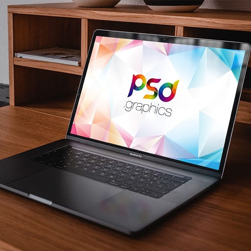 MacBook Pro Indoor Mockup Template