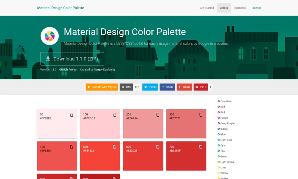 Material Design Color Palette