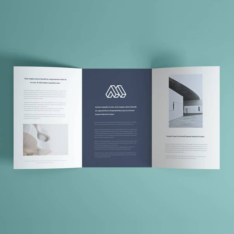 Open Trifold Brochure Mockup