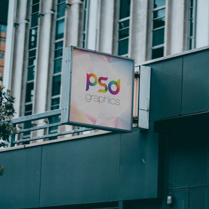 Outdoor Wall Signboard Mockup