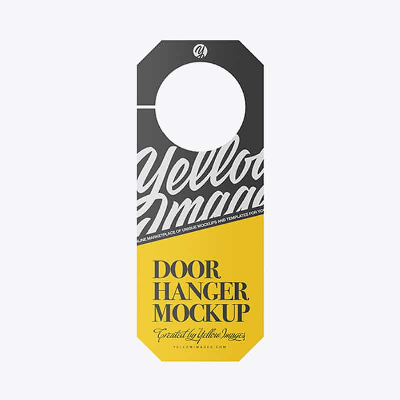 Paper Door Hanger Mockup
