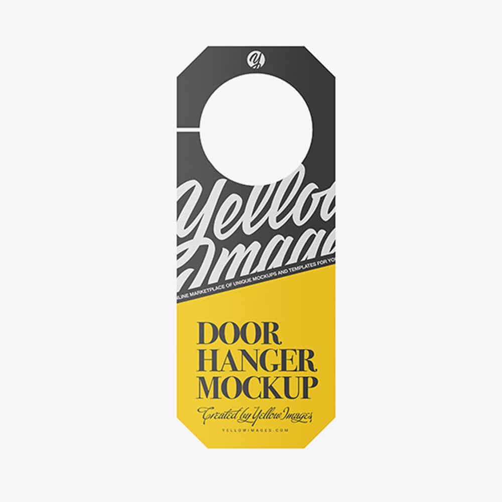 Paper Door Hanger Mockup