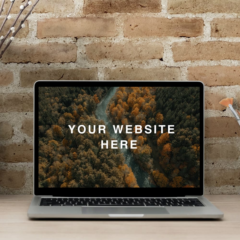 Realistic MacBook Workspace Mockup