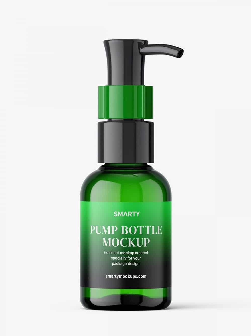 Small Green Bottle With Dispenser Mockup