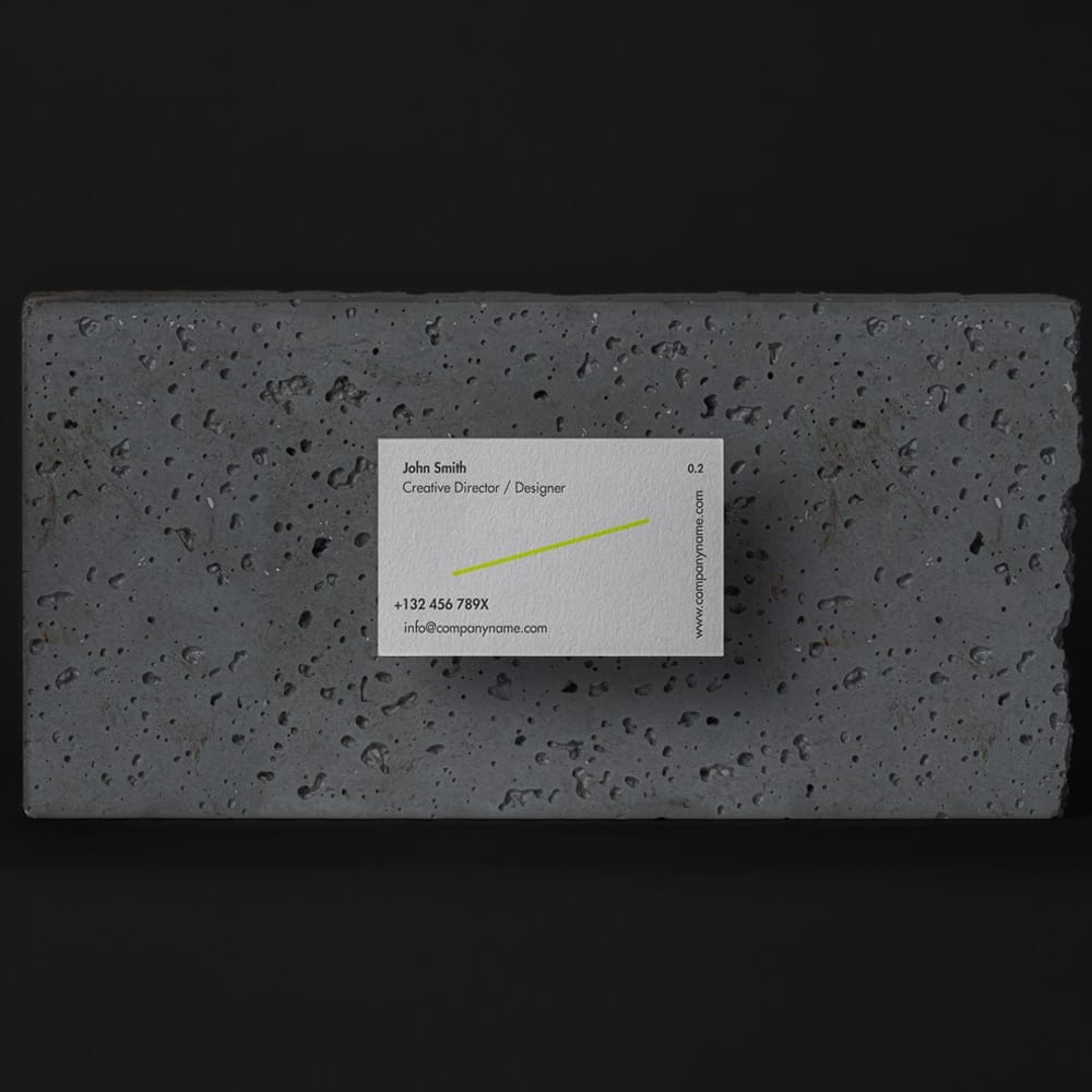 Stone PSD Business Card Mockup