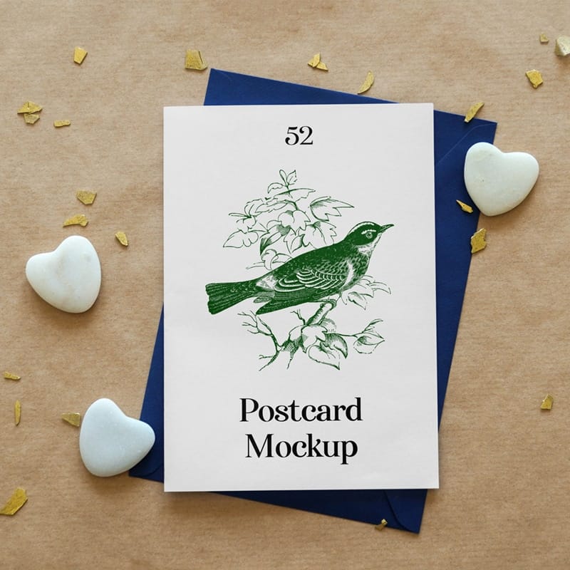 Thank You Card with Envelope Mockup