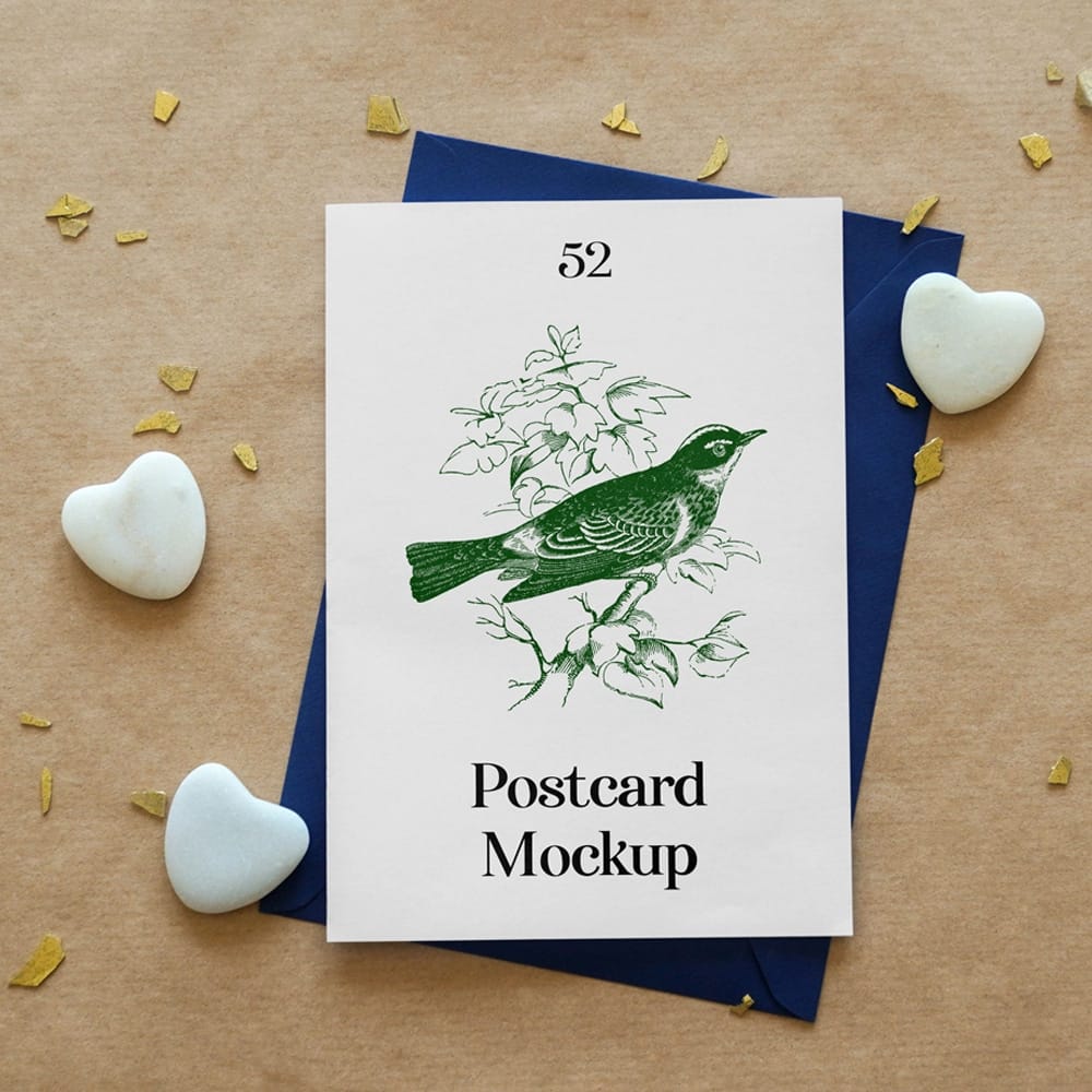 Thank You Card with Envelope Mockup