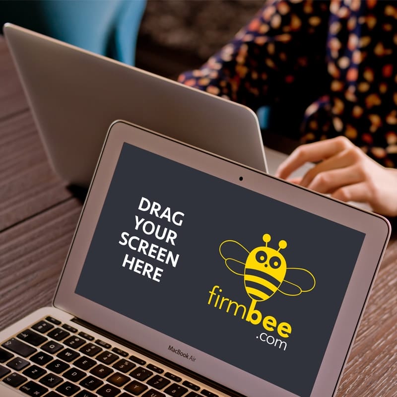 Two MacBooks on One Screen Mockup