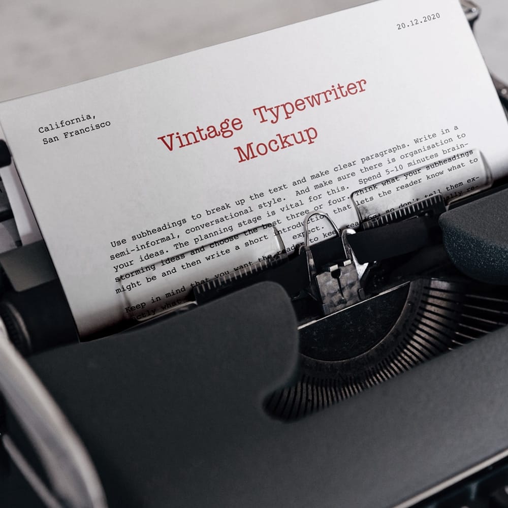 Vintage Typewriter Mockup