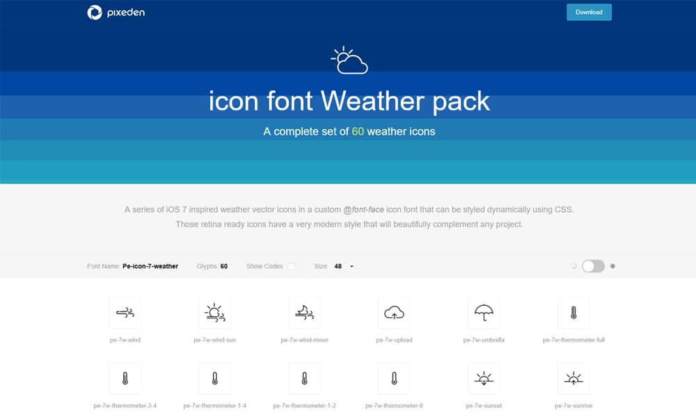 Weather 7 Icon Font Set