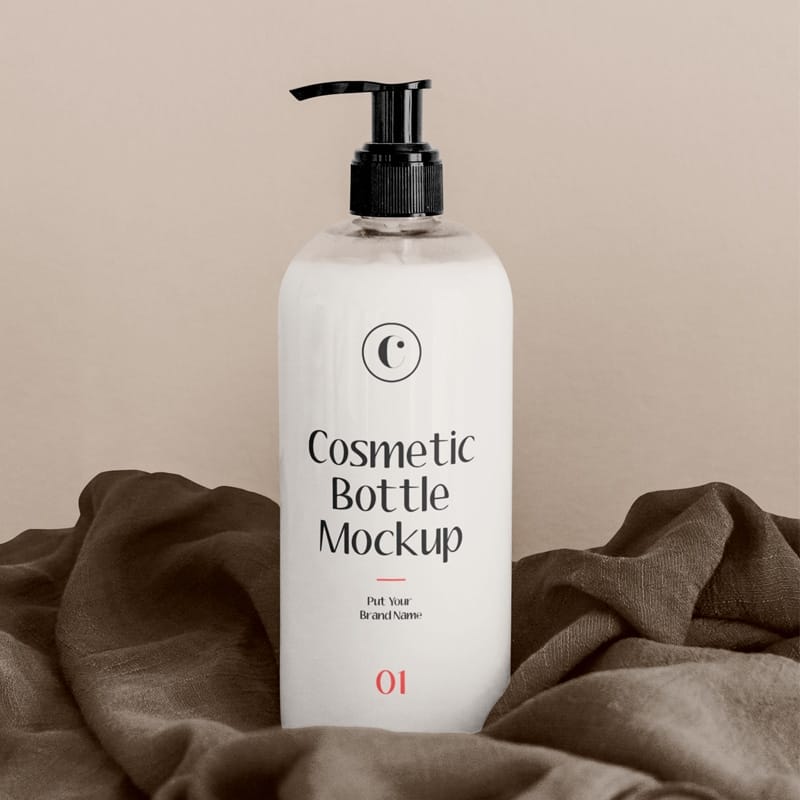 White Cosmetics Bottle Mockup