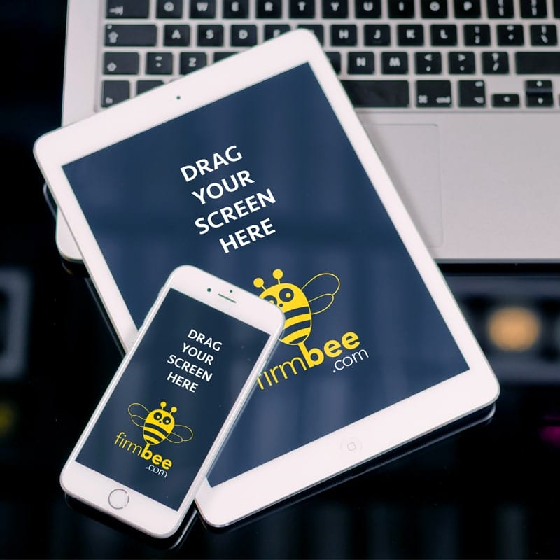 iPad, iPhone and MacBook Mockup PSD