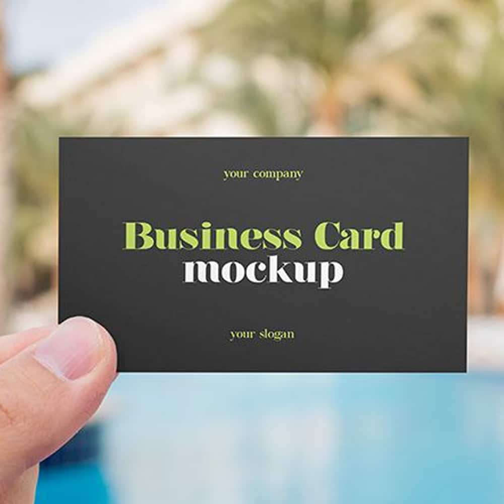 2 Free Hand Holding Business Card Mockups