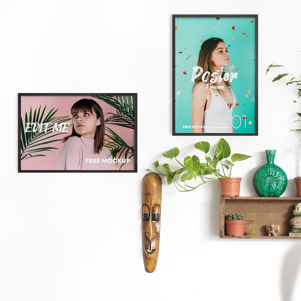 2 Poster Frames Scene Free Mockup