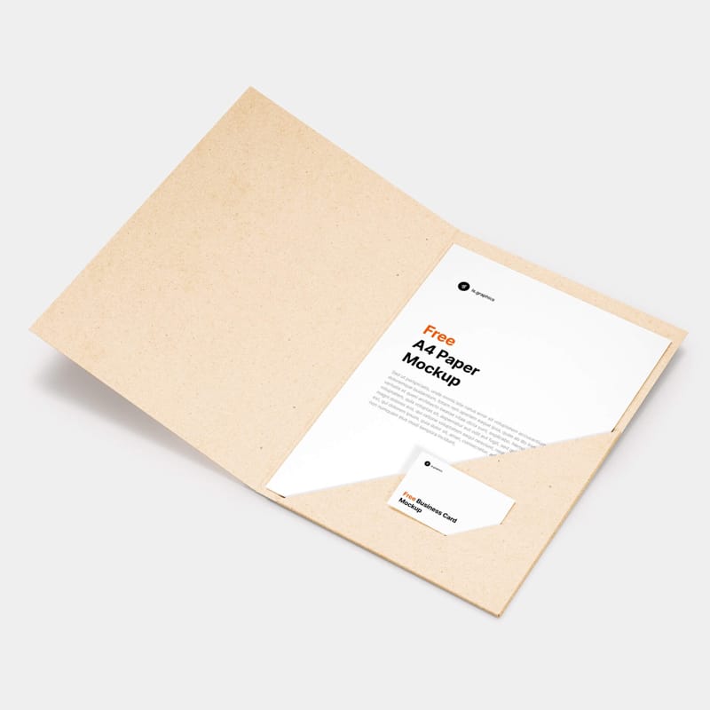 A4 Paper & Business Card Mockup