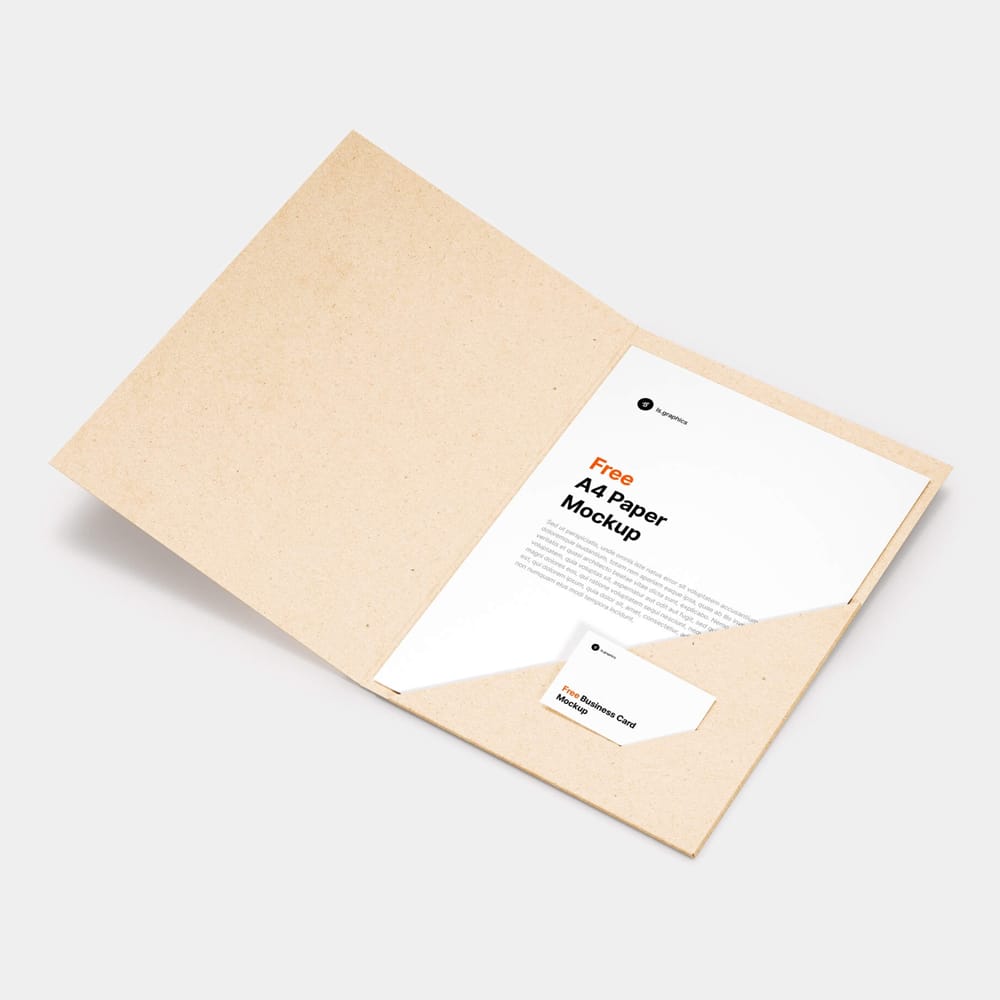A4 Paper & Business Card Mockup