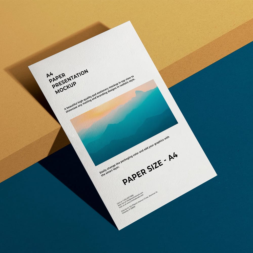 A4 Paper Presentation Mockup