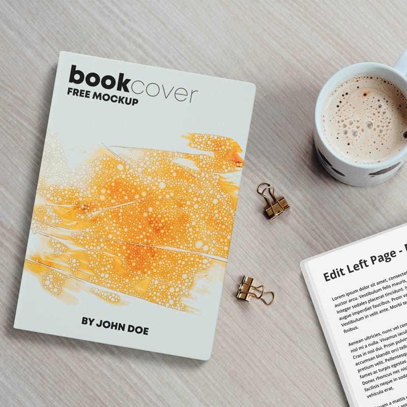 Book Cover & Pages Free Mockup