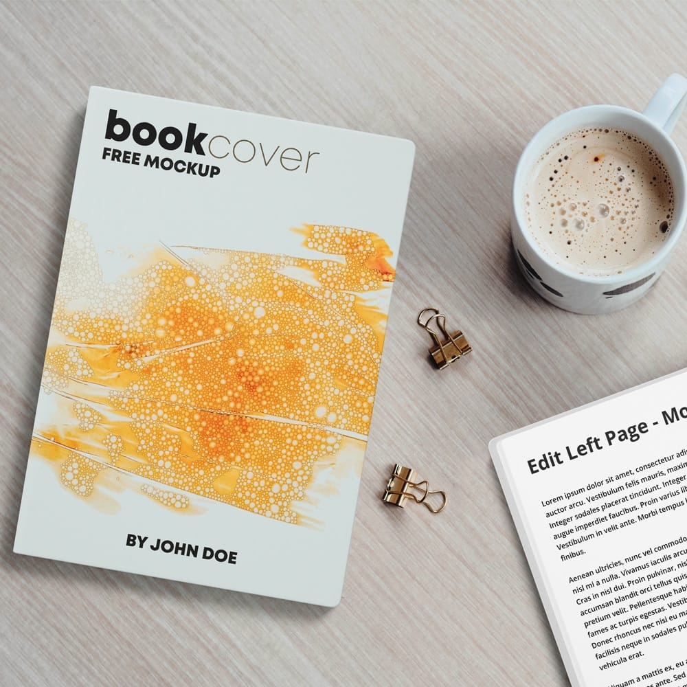 Book Cover & Pages Free Mockup