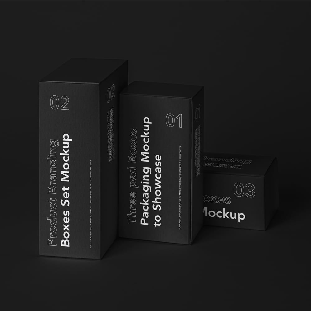 Box PSD Mockup Product Branding Set