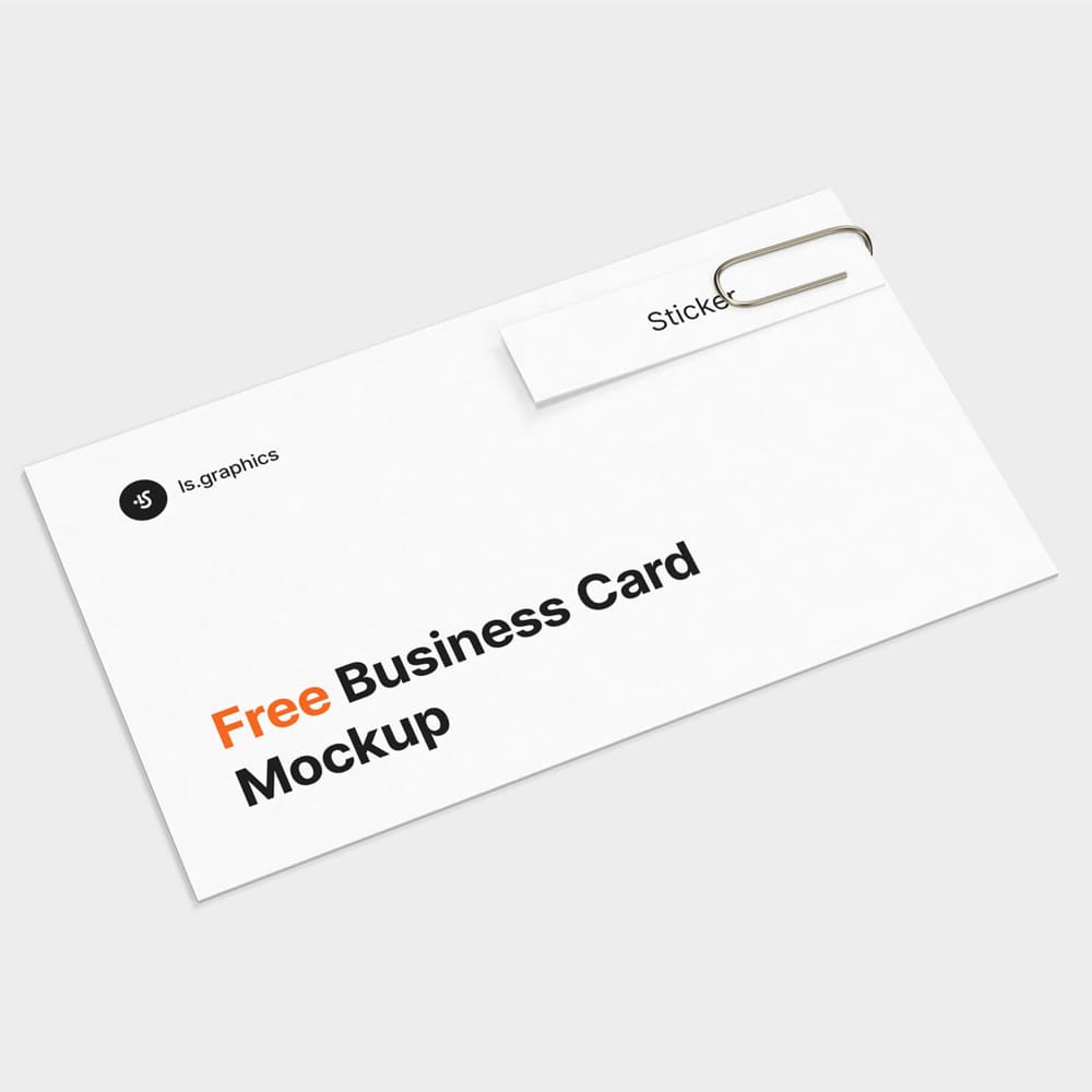 Business Card & Sticker Free Mockup