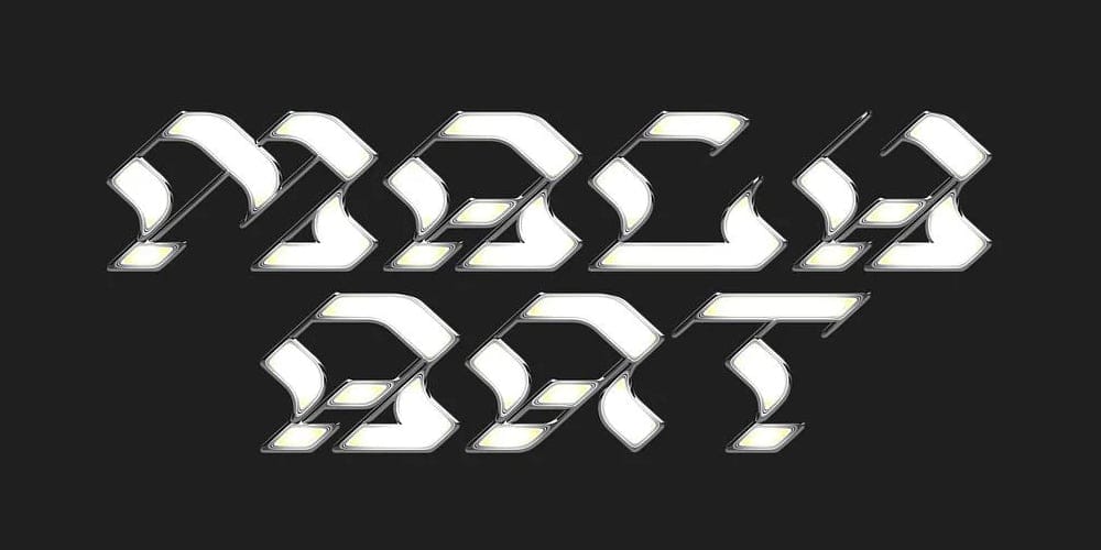 Latest Free Photoshop Text Styles & Effects 71 Chrome Text Effect Template