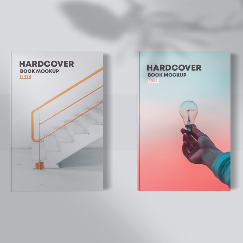 Free 2 Hardcover Book Mockup PSD