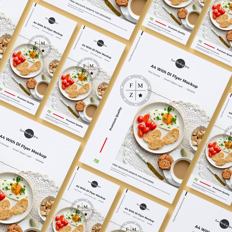 Free A4 With Dl Flyer Mockup