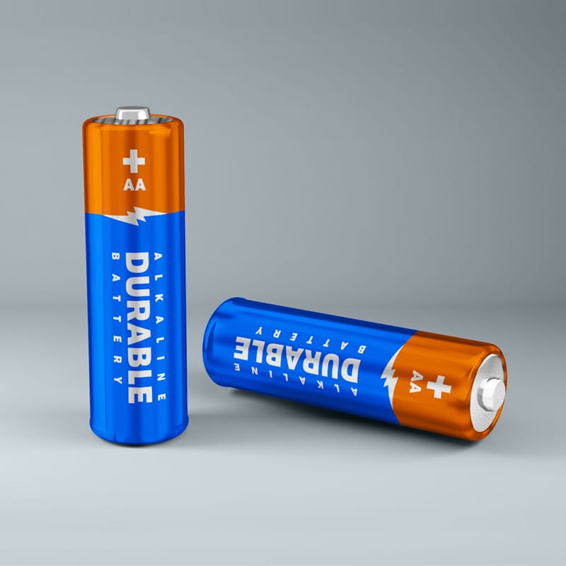 Free AA Battery Mockup PSD