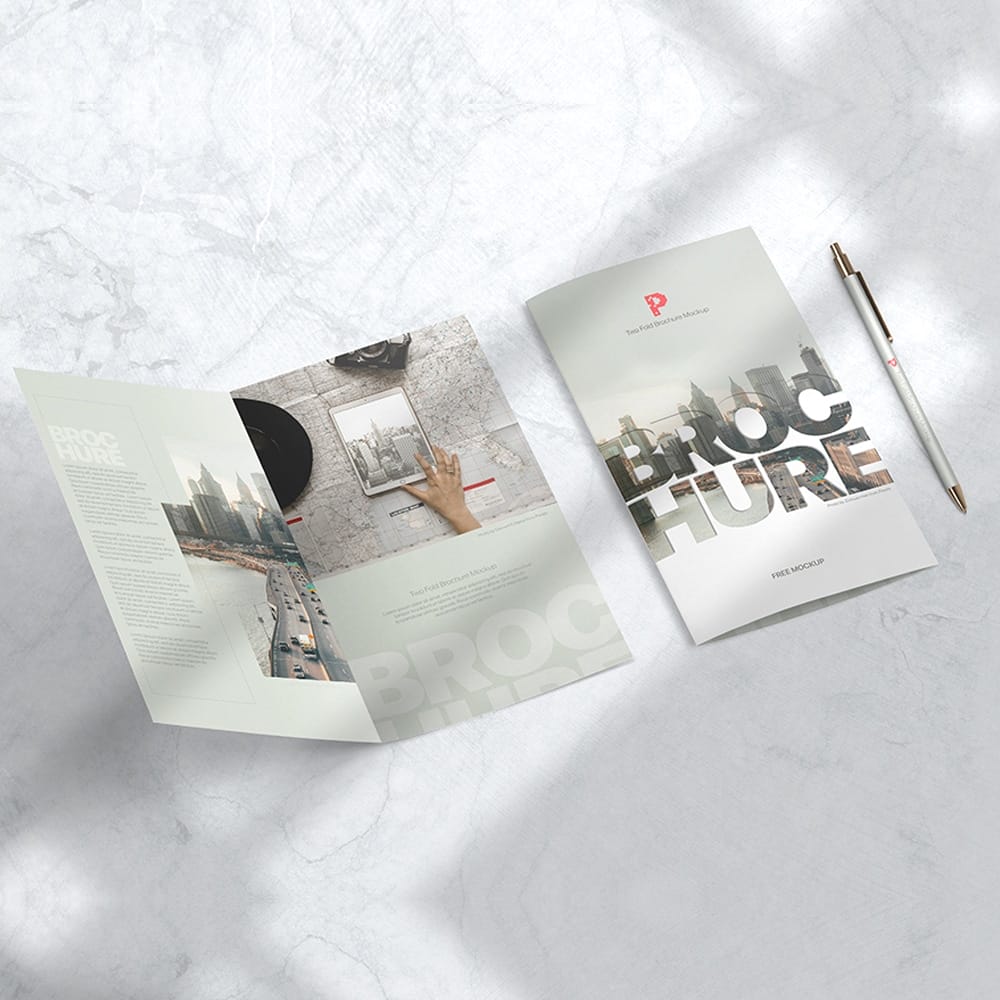 Free Bi-Fold Brochure Mockup