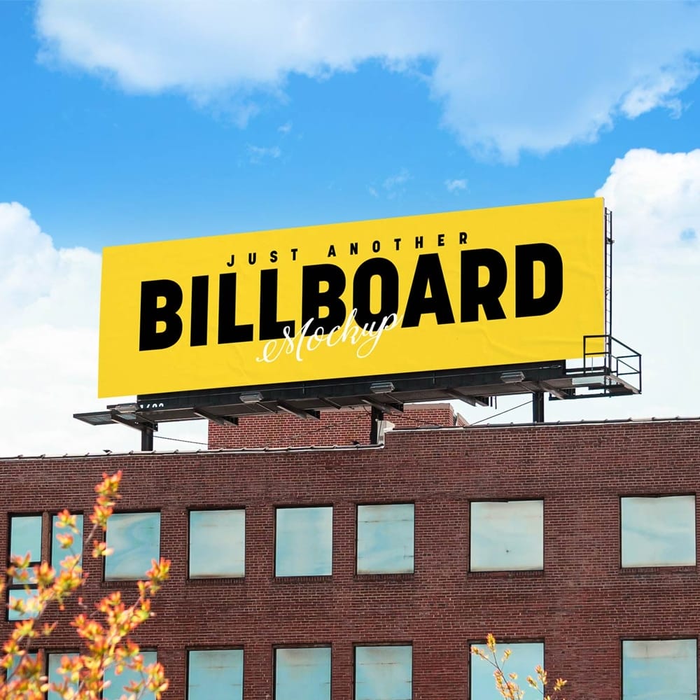 Free Billboard on Building Mockup PSD