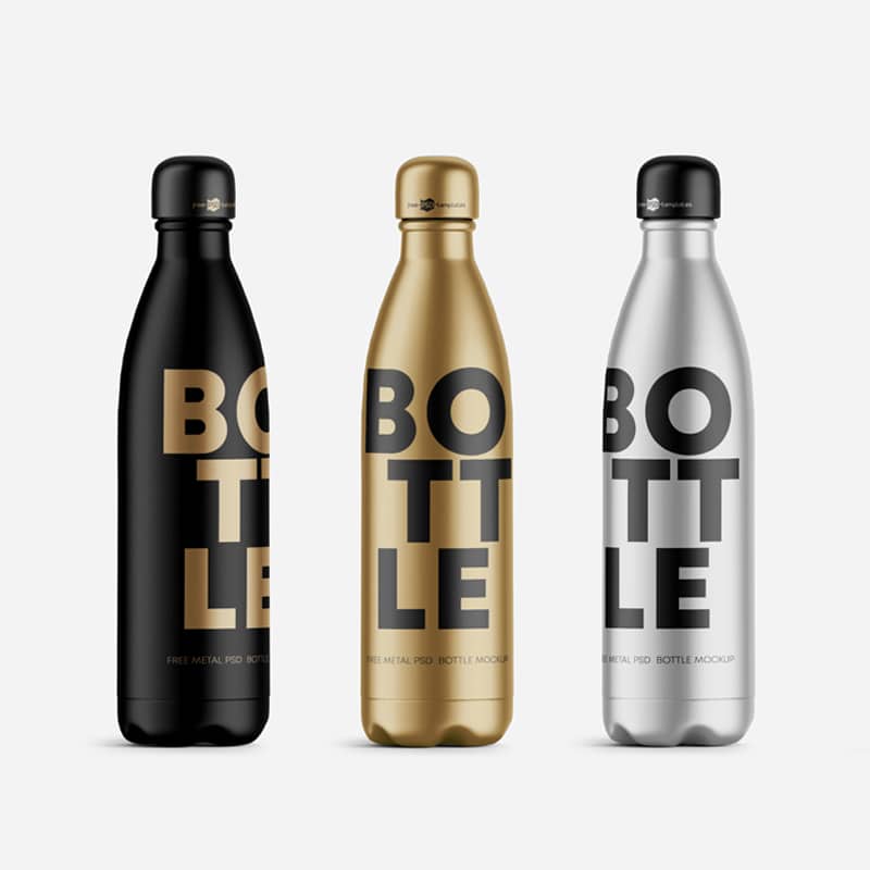 Free Bottle Mockups in PSD