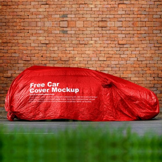Free Car Cover Mockup PSD Template