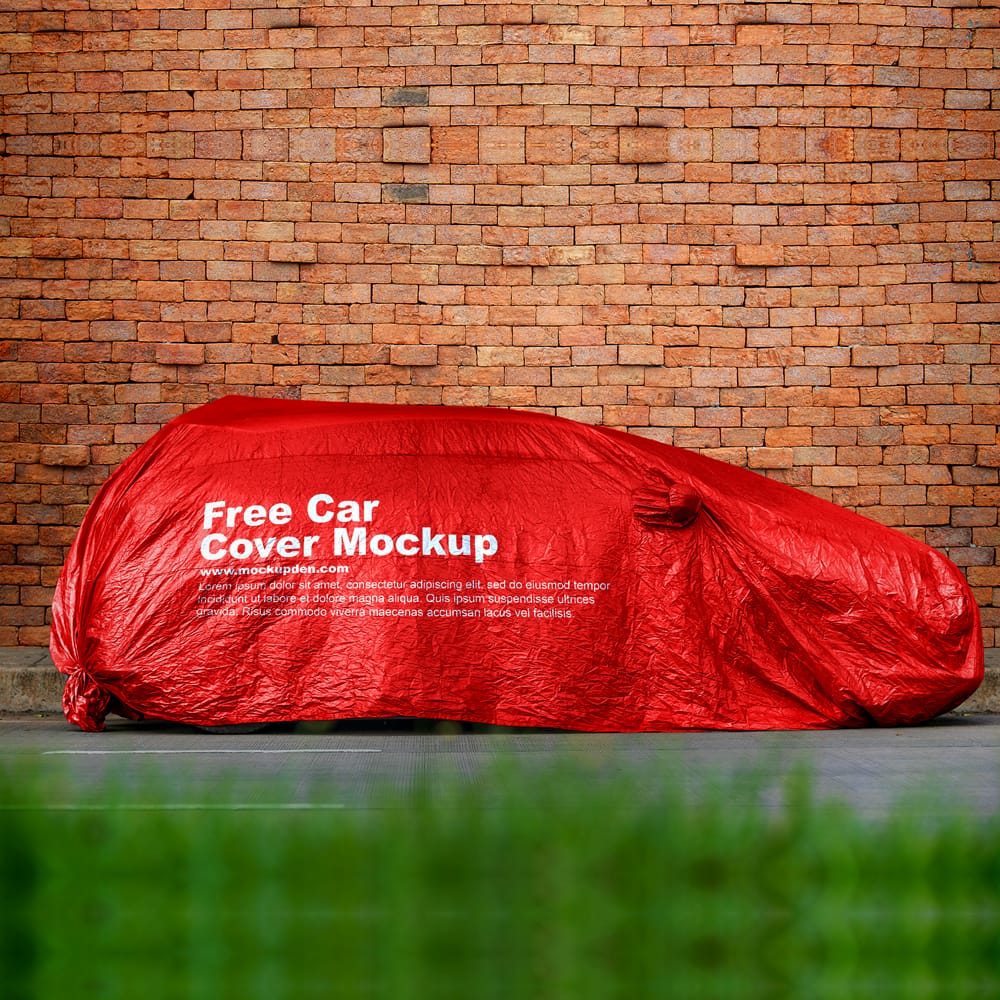 Free Car Cover Mockup PSD Template