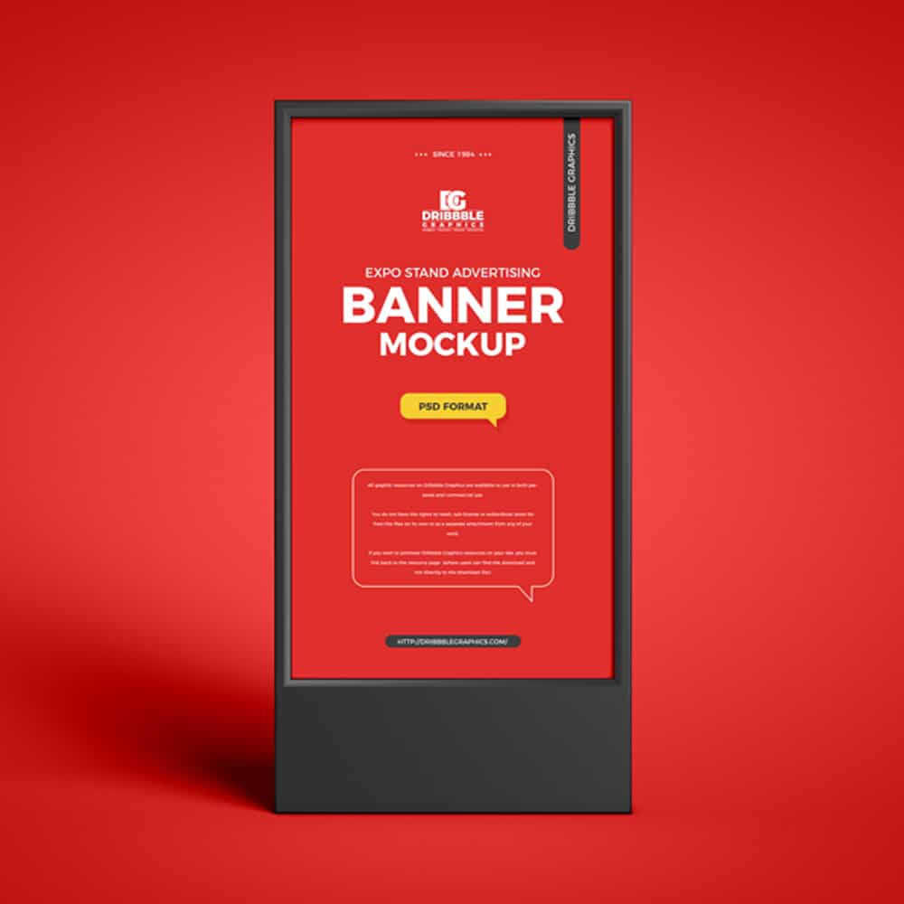 Free Expo Stand Advertising Banner Mockup