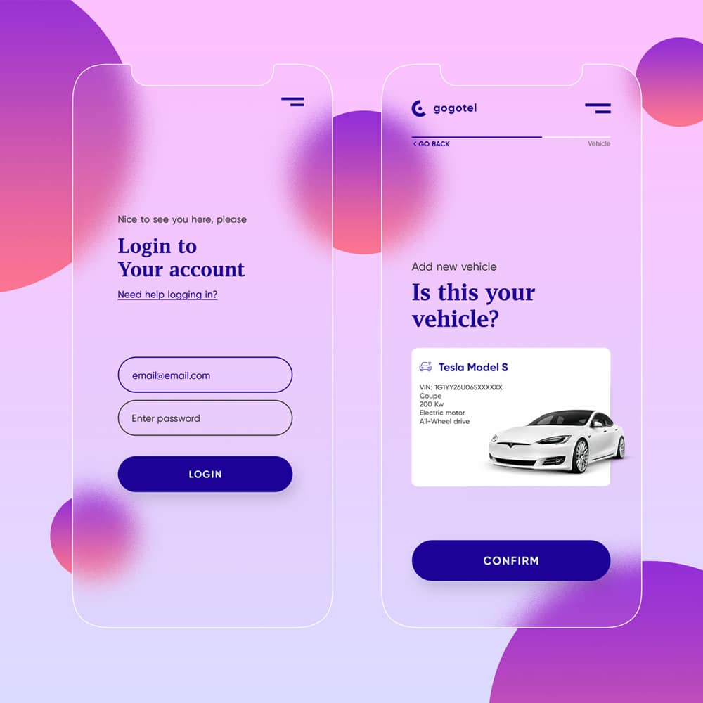 Free Frosted Glass Mobile App User Interface Mockup PSD