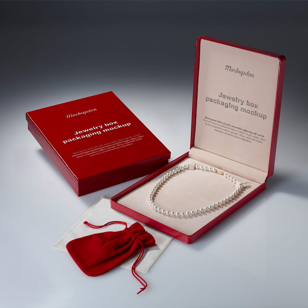 Free Jewelry Box Packaging Mockup PSD Template