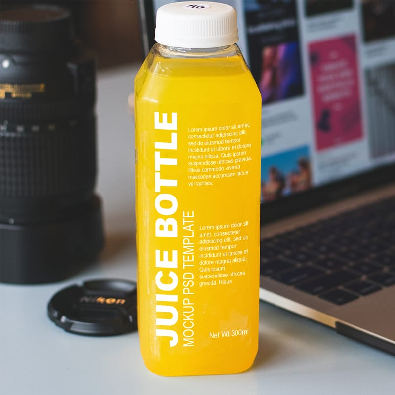 Free Juice Bottle Mockup PSD Template