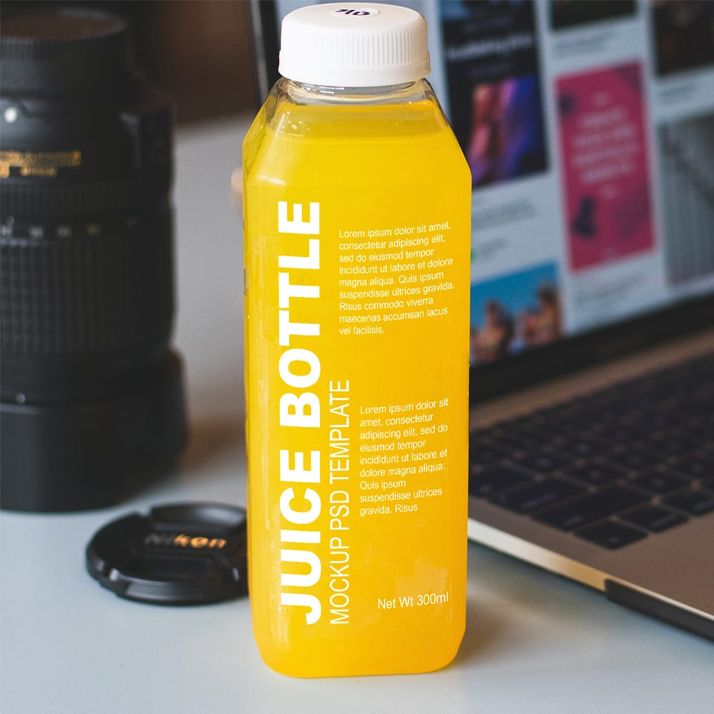 Free Juice Bottle Mockup PSD Template » CSS Author