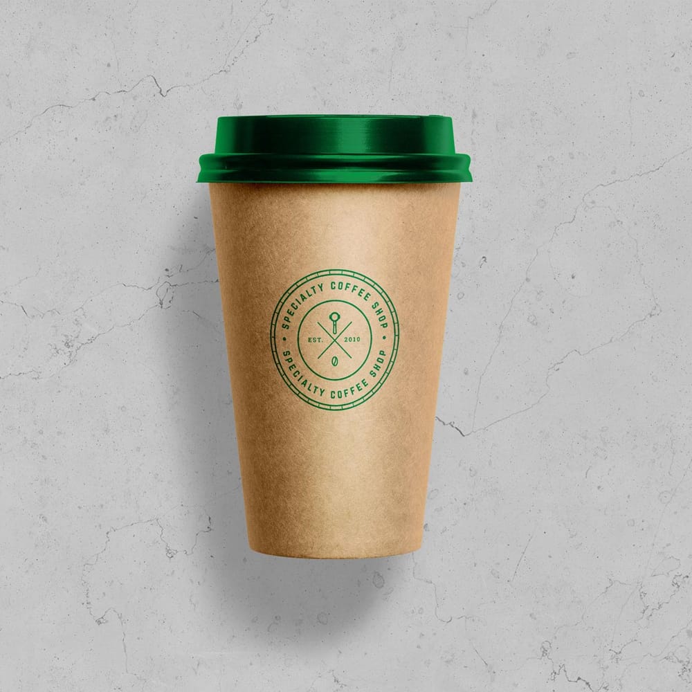 Free Kraft Paper Coffee Cup Mockup PSD