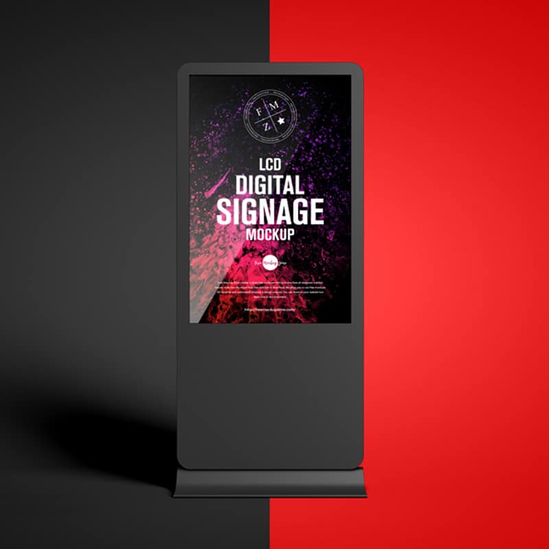 Free LCD Digital Signage Mockup