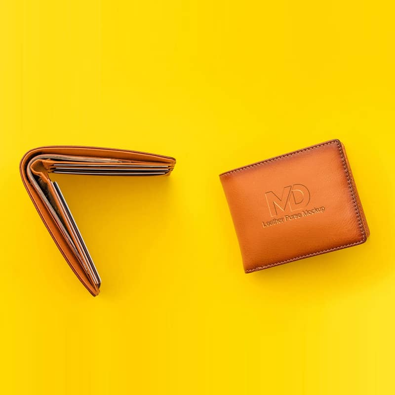 Free Leather Purse Mockup PSD Template