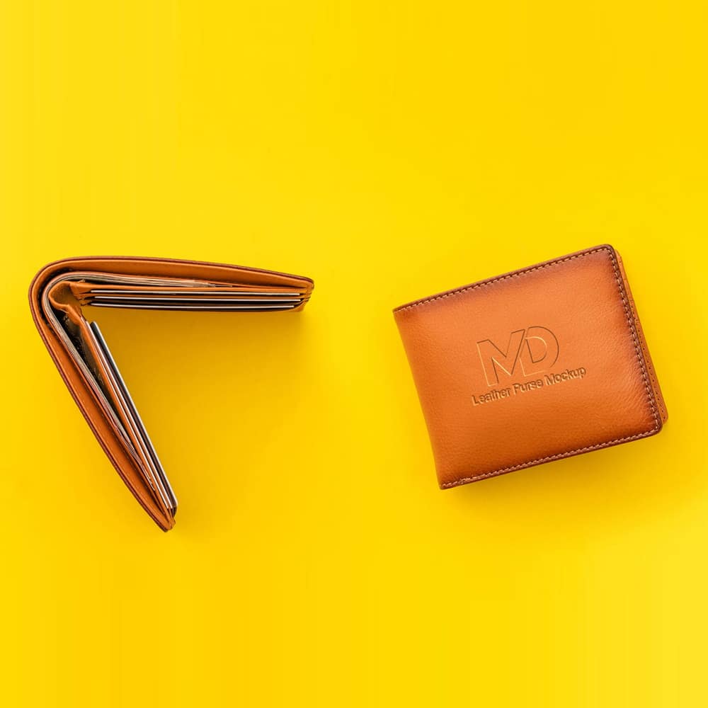 Free Leather Purse Mockup PSD Template