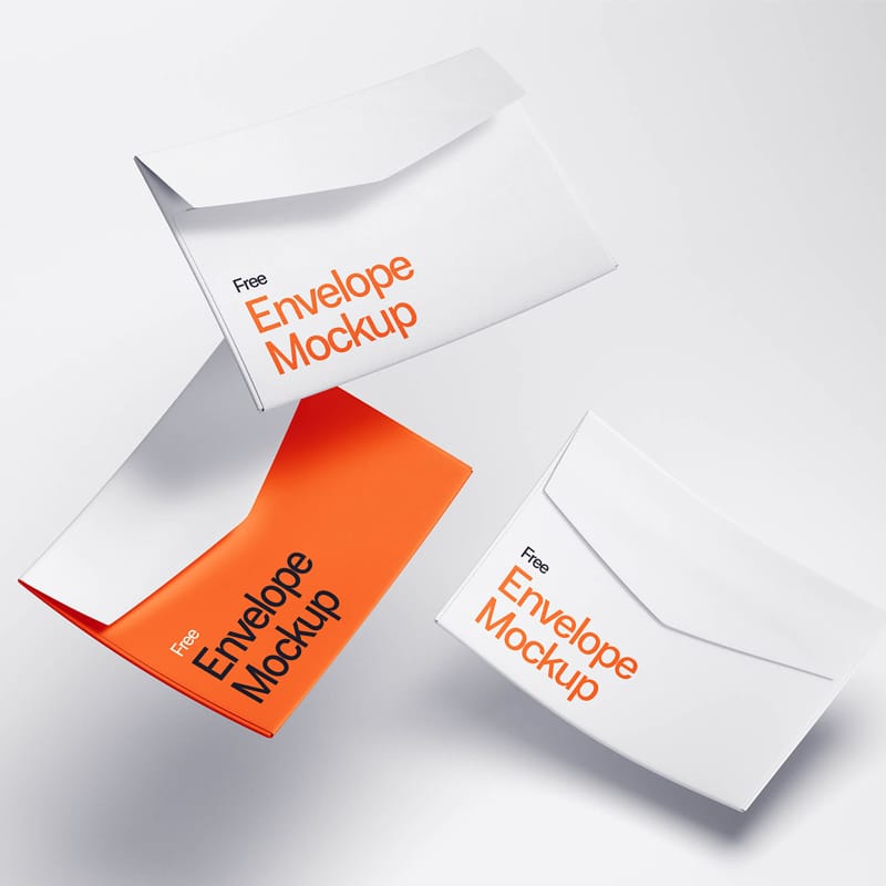 Free Levitating Envelope Mockups