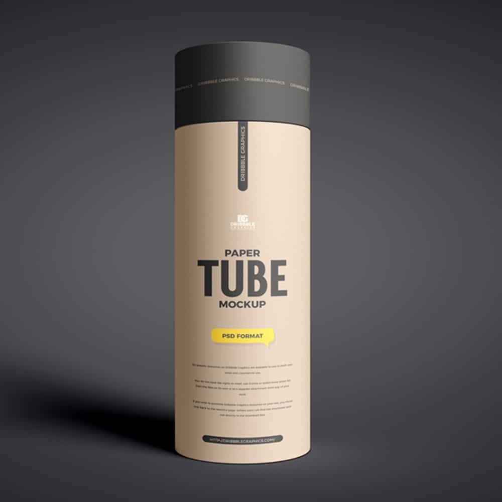 Free Long Paper Tube Mockup