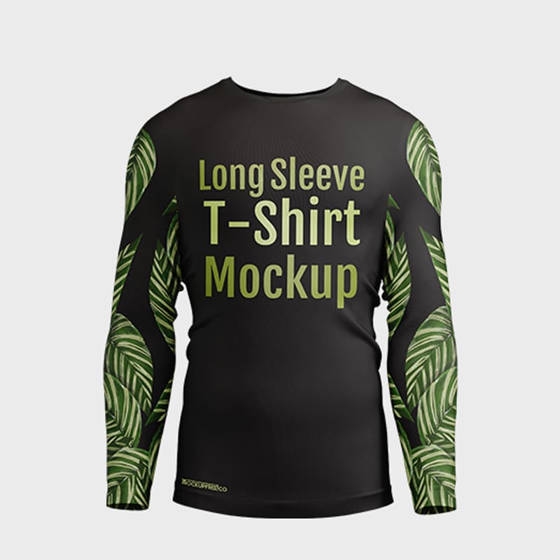 Free Mens Long Sleeve T-Shirts MockUp