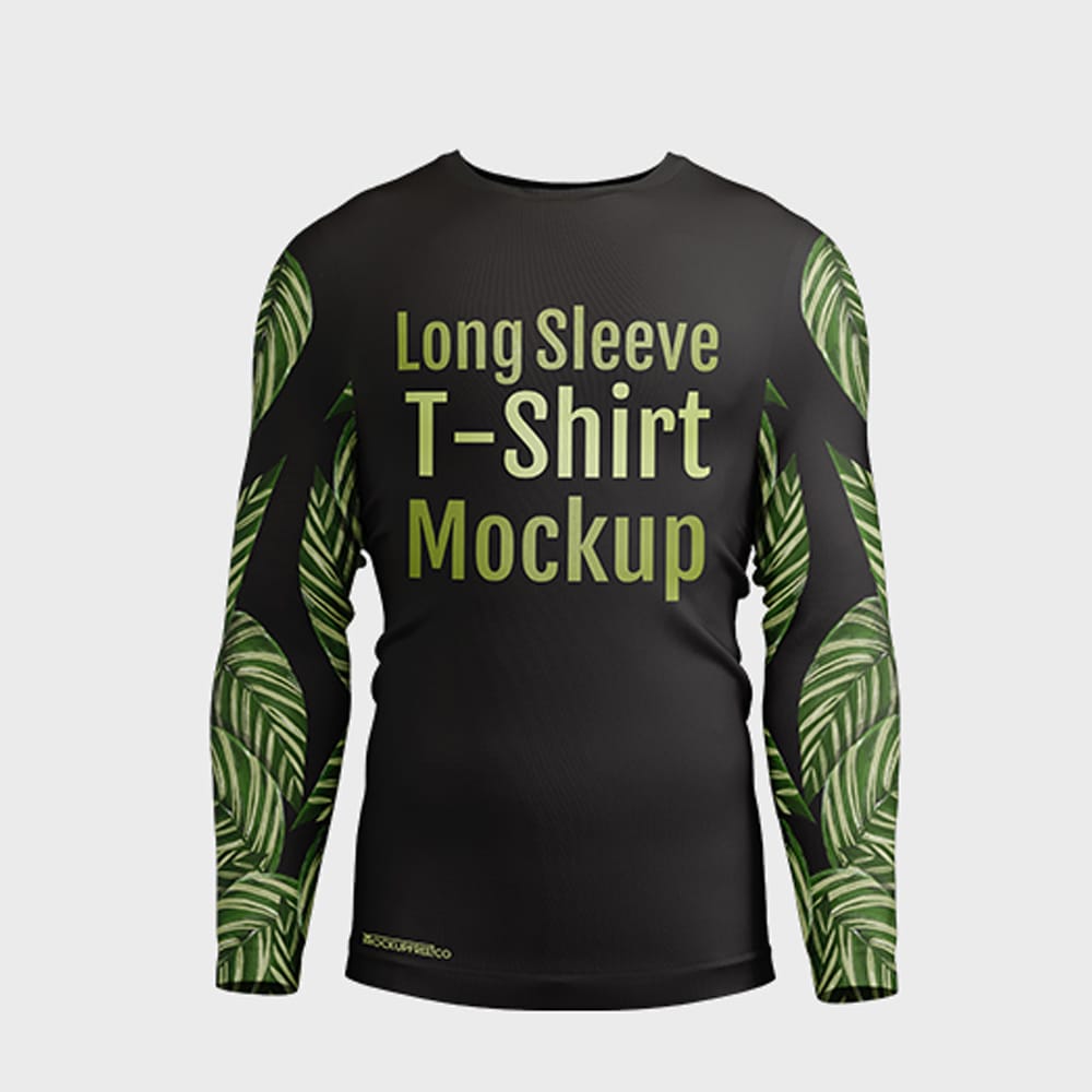 Free Mens Long Sleeve T-Shirts MockUp